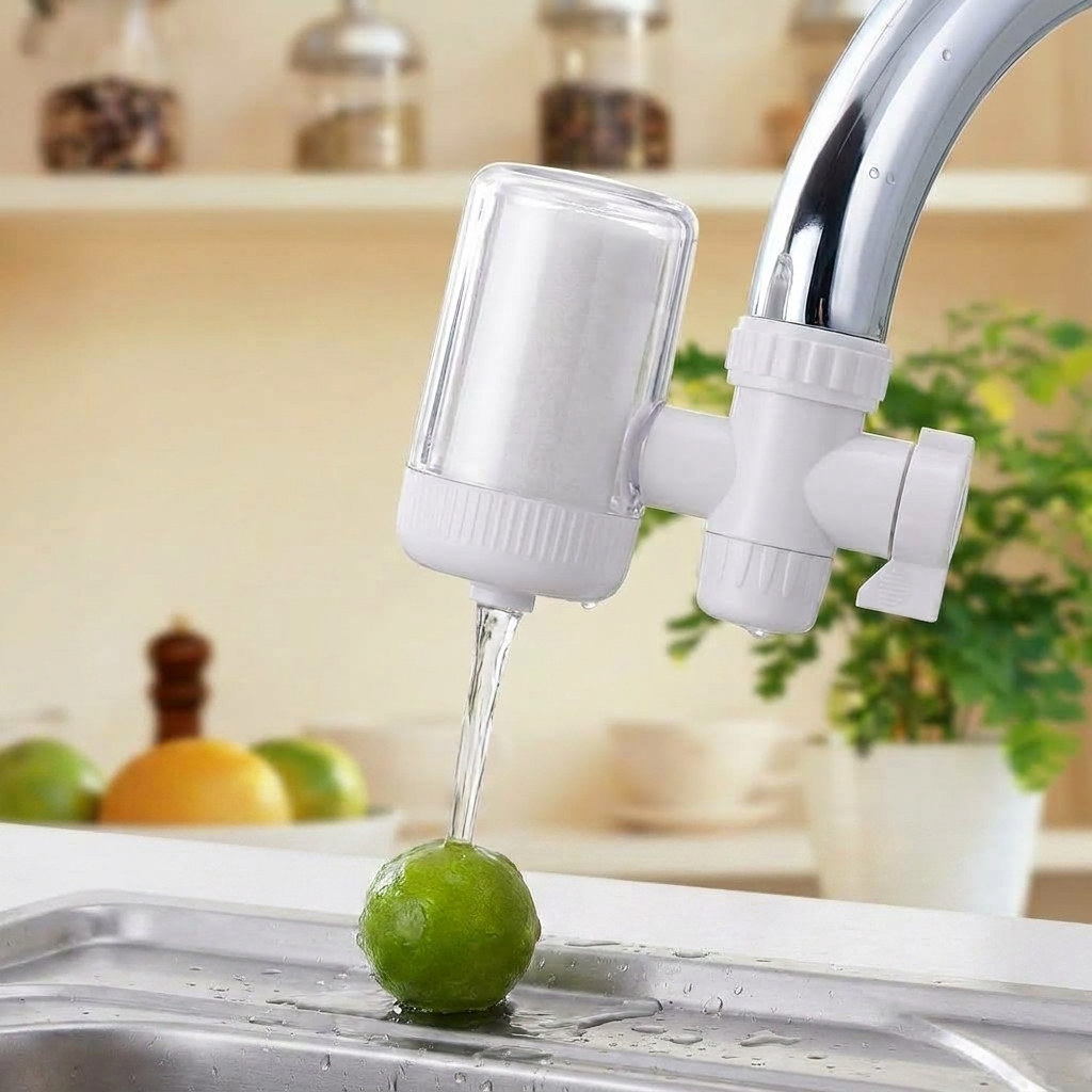 Mini faucet water filter attached to kitchen tap KL